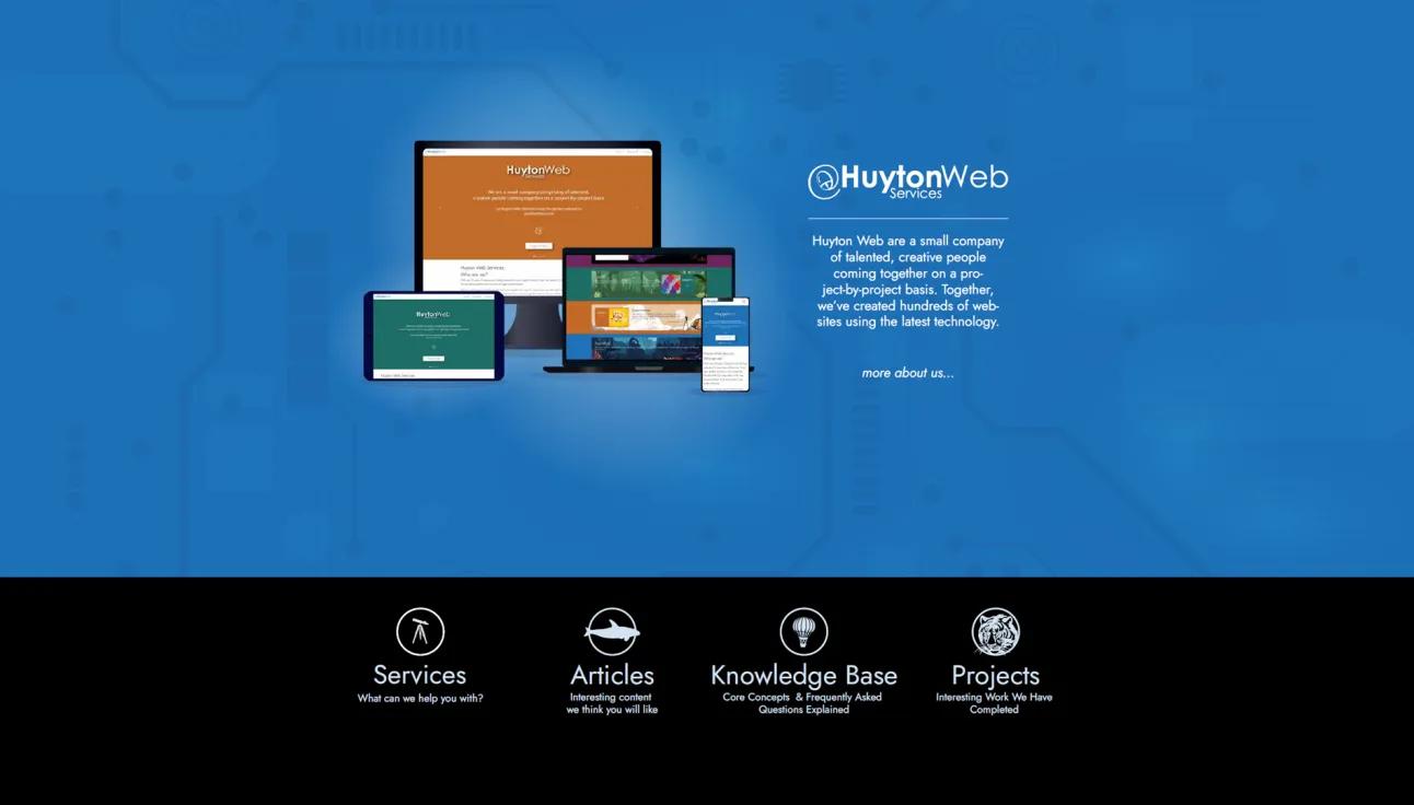 Showing information on New Huyton Web Services home page is live